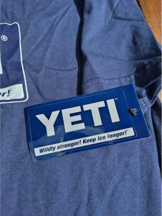 Yeti Coolers T-Shirt Navy Men Summer Spring Blue XL Granola 100% Cotton NWT - Picture 2 of 4
